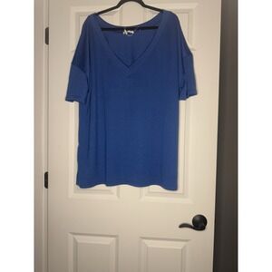 Ekouaer Plus Size 2 Piece Lounge Set Blue Xxl T Shirt Shorts Nwt